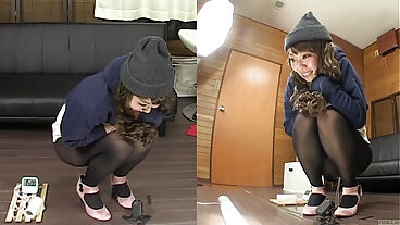 Amateur Japanese pee desperation failure